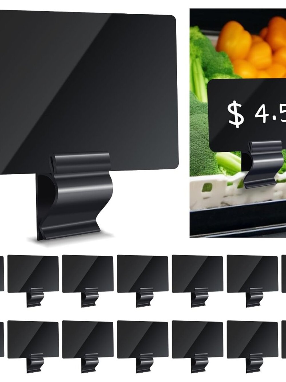14 Pack Sign Holder Clips, Food Label Holders for Deli Trays Display